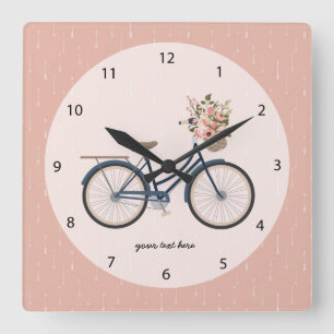 Stammes- Fahrrad Quadratische Wanduhr