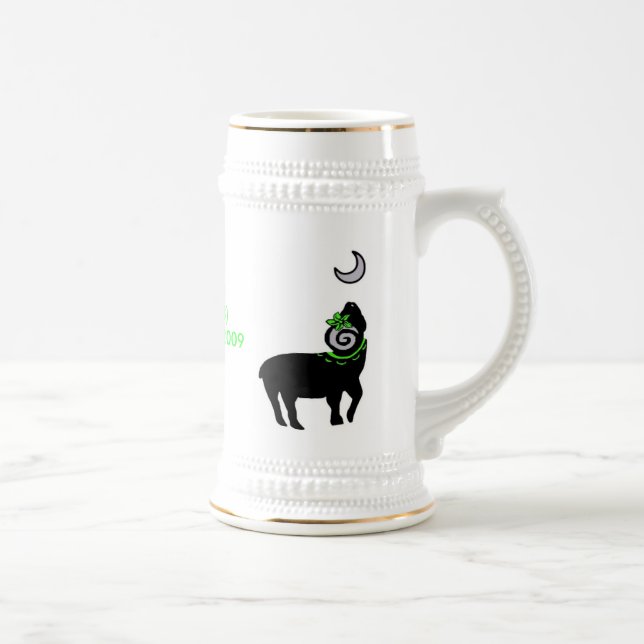 Stammes- Fest BlackSheep BellyDance Logo Stien Bierglas (Rechts)