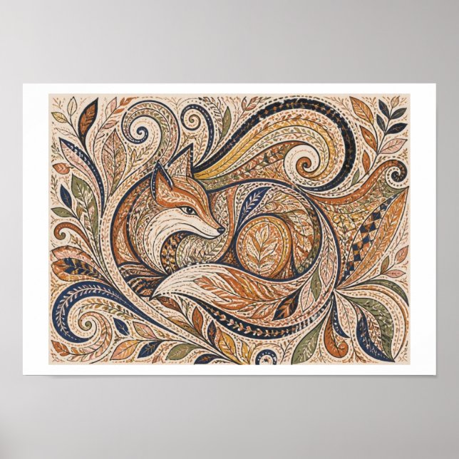 Stammes-Fuchs-Kunst Poster (Vorne)