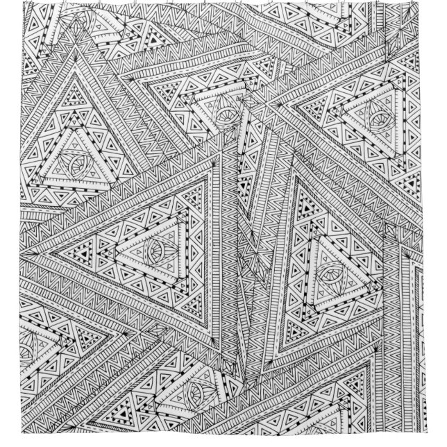 Stammes- Gekritzel 2 Duschvorhang (Vorderseite)