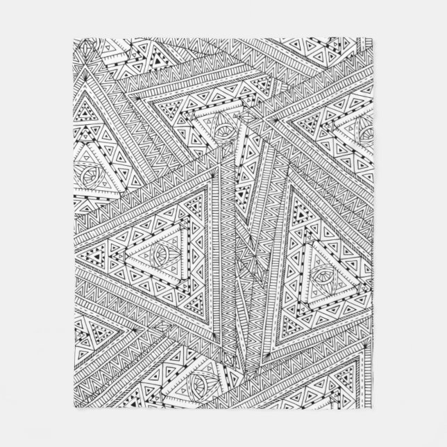 Stammes- Gekritzel 2 Fleecedecke (Vorderseite)