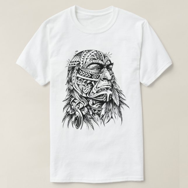 Stammes-Gesichtskunst T-Shirt (Design vorne)