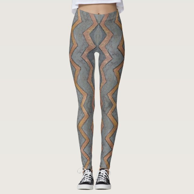 Stammes- graue Leggings (Vorderseite)