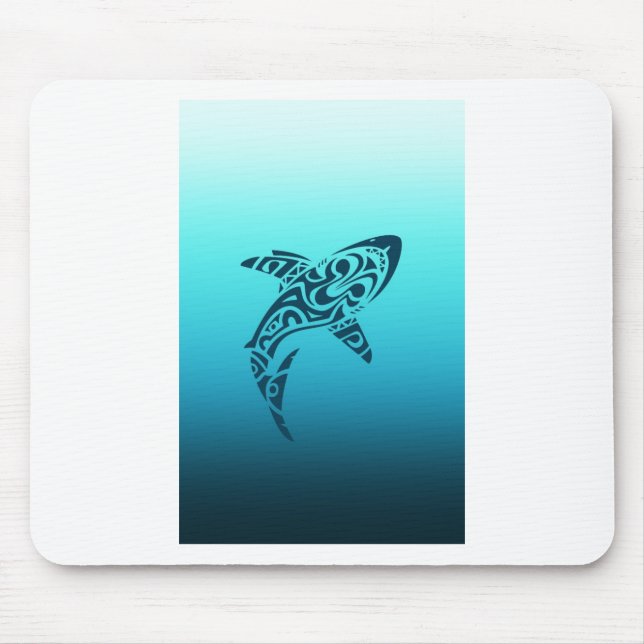 Stammes- Haifisch-Tätowierung Mousepad (Vorne)