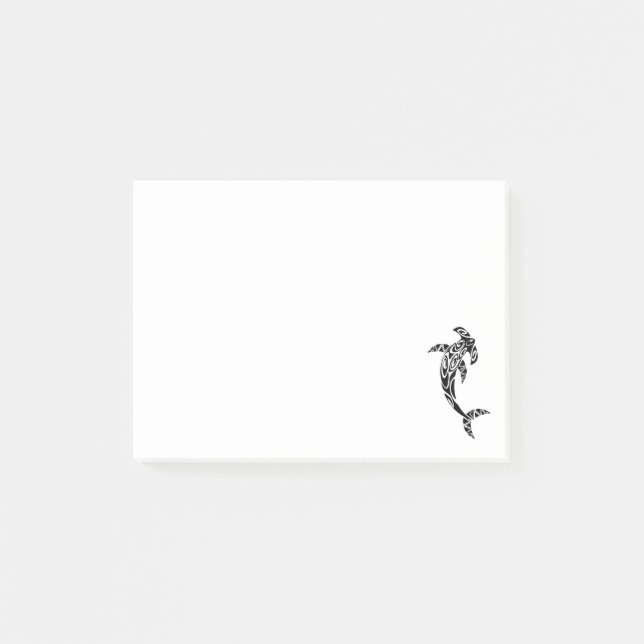 Stammes- Hammerhai-Haifisch-Illustration Post-it Klebezettel (Vorderseite)