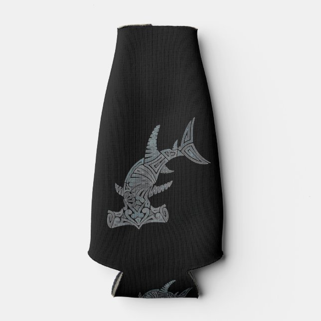 Stammes Hammerhead auf Schwarze Flasche Cooler Flaschenkühler (Vorderseite)