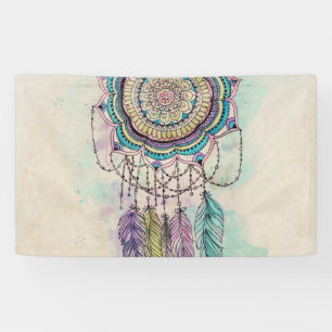 Stammes- Handfarbe dreamcatcher Mandalaentwurf Banner