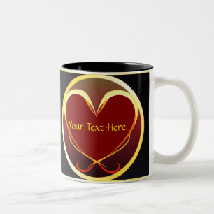 Stammes- Herz-Tasse Zweifarbige Tasse