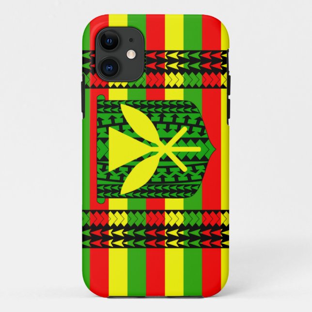Stammes- Kanaka Maoli Flagge Case-Mate iPhone Hülle (Rückseite)