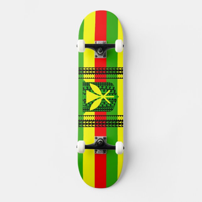 Stammes- Kanaka Maoli Flagge Skateboard (Vorderseite)