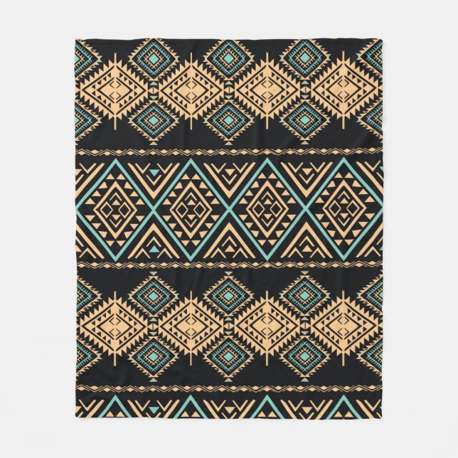 Stammes Kunstmuster. Ethnisch geometrischer Ausdru Fleecedecke (Vorderseite)