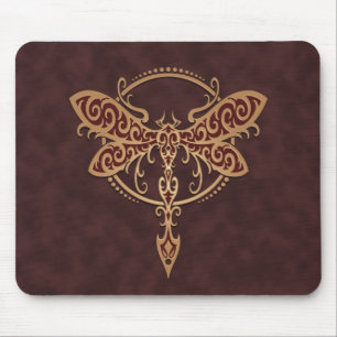Stammes- Libelle - Braun Mousepad