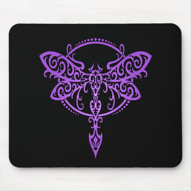 Stammes- Libelle - lila u. schwarz Mousepad (Vorne)