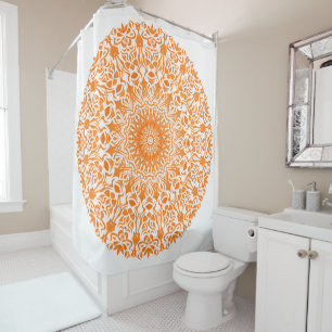 Stammes-Mandala Orange Duschvorhang