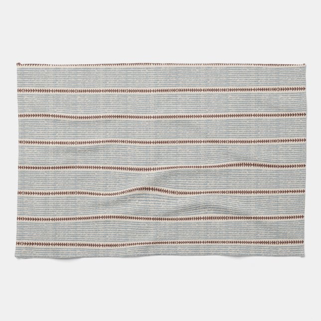 Stammes-Mudcloth geometrisches Muster ethnisch boh Geschirrtuch (Horizontal)