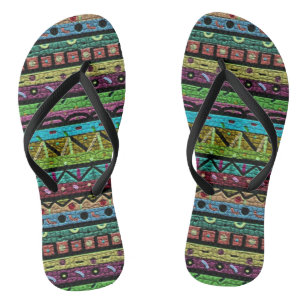 Stammes- Neonmuster Flip Flops