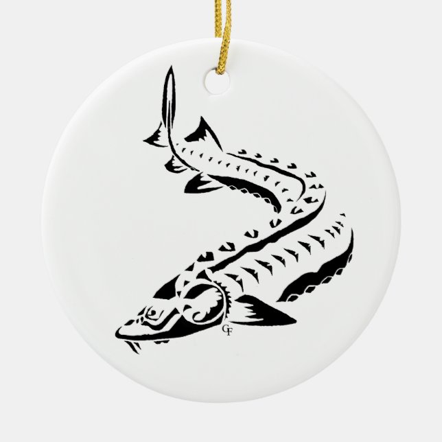 Stammes- neue weiße Verzierung Keramik Ornament (Vorne)