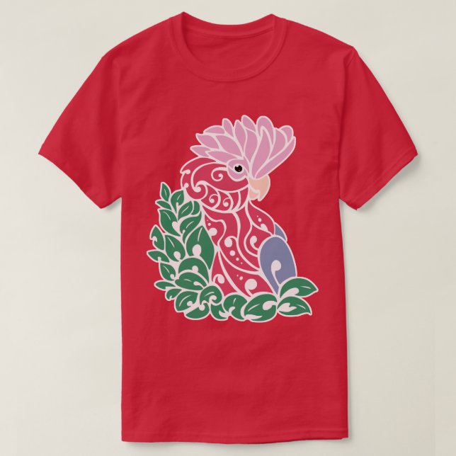Stammes- Papagei Rose-breasted Tätowierung Galah T-Shirt (Design vorne)