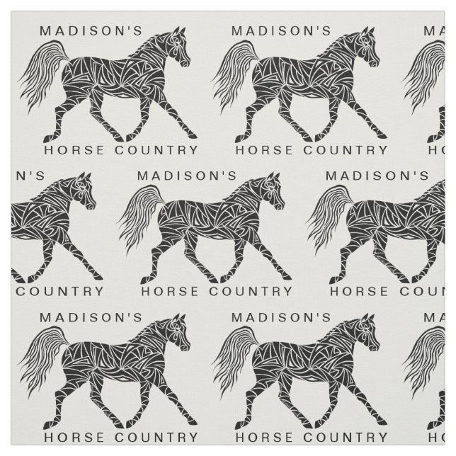 Stammes- Pferdetrottenspaß-Muster-optionaler Text Stoff (Muster)