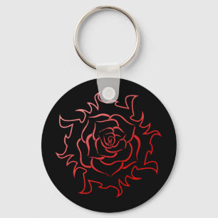 Stammes Rose in einem roten Schlüsselanhänger