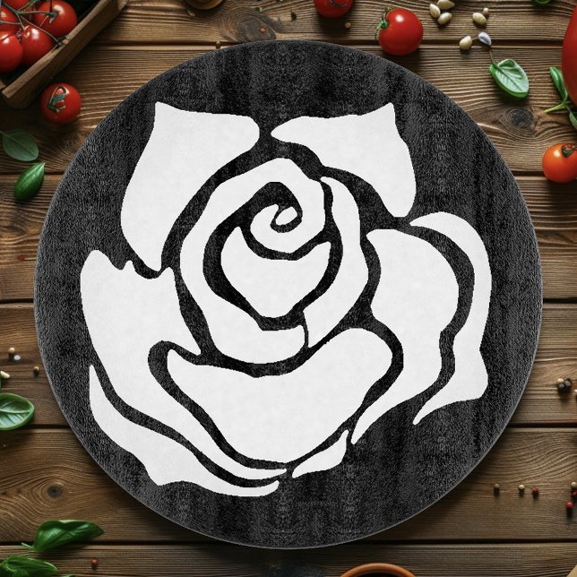 Stammes Rose Schwarz-weiß Schneidebrett (Von Creator hochgeladen)
