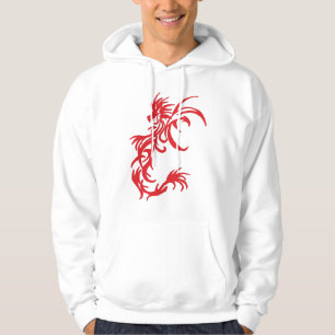 Stammes- roter Drache und schwarzer Drache Hoodie