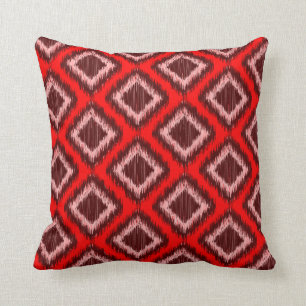 Stammes- rotes Ikat modernes schickes Muster Kissen