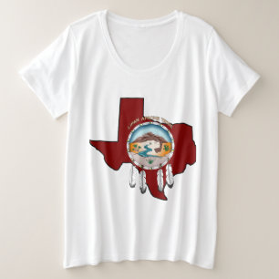 Stammes- Schild/Texas-Damen plus Große Größe T-Shirt