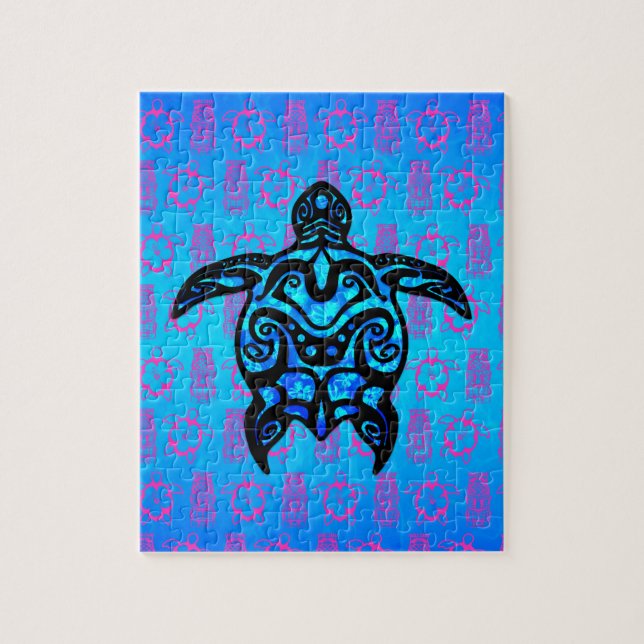 Stammes- Schildkröte-Hibiskus Puzzle (Vertikal)