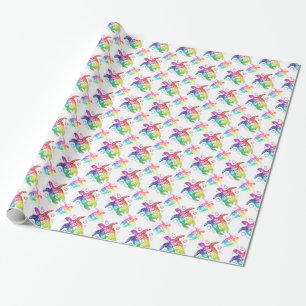 Stammes- Schildkröte-Regenbogen Geschenkpapier