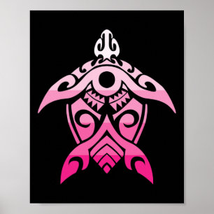 Stammes Schildkröten Brustkrebs Bewusstsein Hawaii Poster