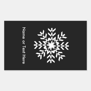 Stammes- Schneeflocke-geometrisches Weihnachten Rechteckiger Aufkleber