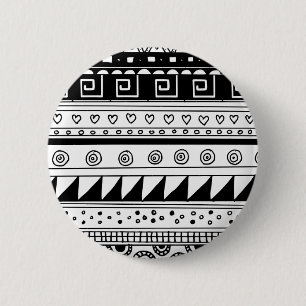 Stammes- Schwarzweiss-Muster Button