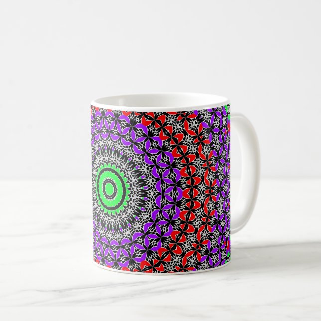 Stammes- Steppdecken-Mandala Tasse (VorderseiteRechts)