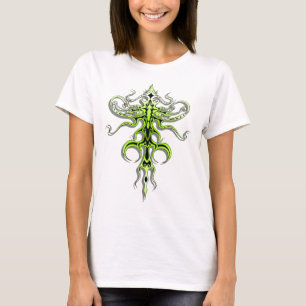 Stammes Tattoo Alien Art 217 grün T-Shirt