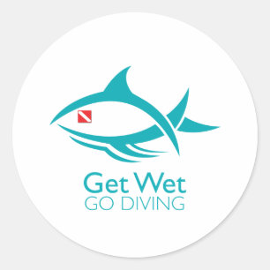 Stammes- Tauchen-Fische Runder Aufkleber