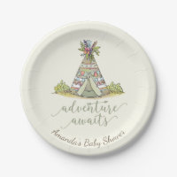 Stammes- Teepee-Babyparty 7" Platte
