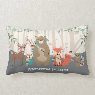 Stammes- Tier-Jungen-Kinderzimmer-Raum-Waldwald Lendenkissen