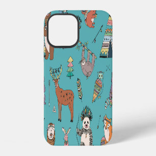 Stammes Tiere: Wald Waldmuster. iPhone 12 Hülle