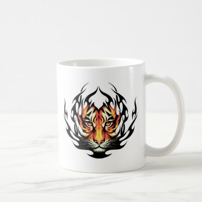 Stammes- Tiger-Tätowierung Kaffeetasse (Rechts)