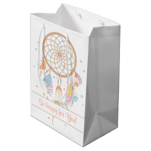 Stammes-Traumfänger Boho bekommt ein Baby Mittlere Geschenktüte