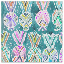 Stammes- tropische Aquarell-Hawaiianer-Ananas Stoff