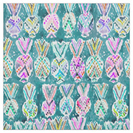 Stammes- tropische Aquarell-Hawaiianer-Ananas Stoff