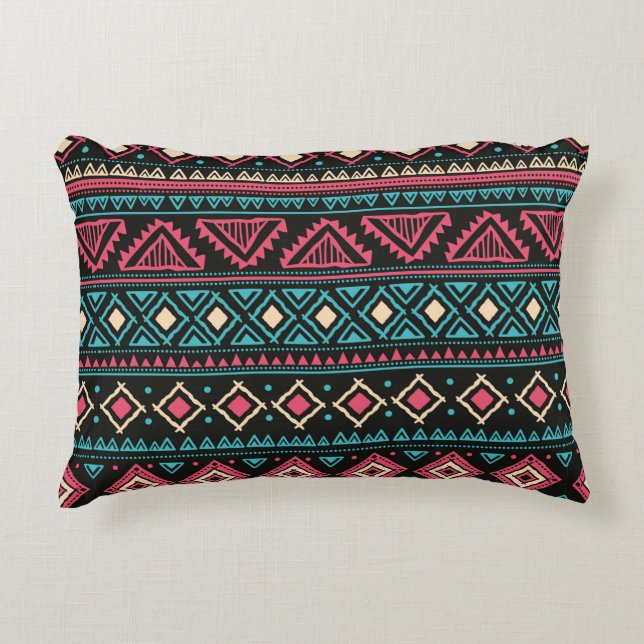 Stammes Vintages ethnisches nahtloses Muster Dekokissen (Vorderseite)