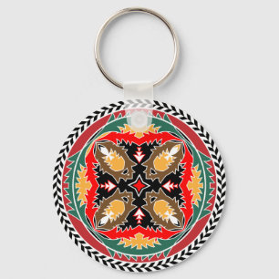 Stammes- Weihnachtswaldkiefern-Kegel-Emblem Schlüsselanhänger