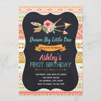 Stammes- wilde erste Geburtstags-Einladung Einladung