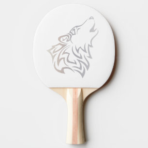 Stammes- Wolf-tierisches beige Weiß Tischtennis Schläger