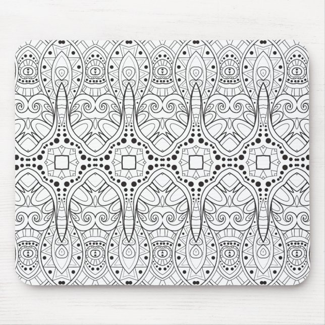 Stammes- Zendoodle Entwurf Mousepad (Vorne)