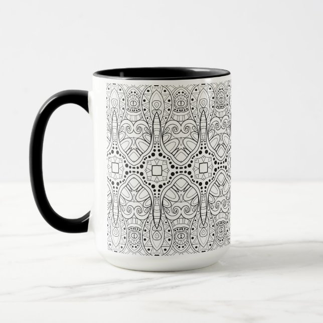 Stammes- Zendoodle Entwurf Tasse (Links)