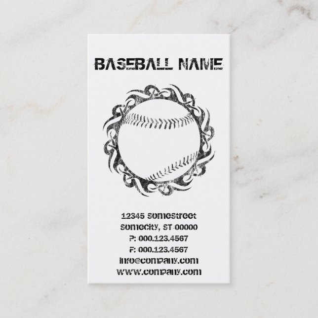 Stammesbaseball Visitenkarte (Vorderseite)